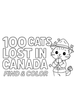 Cover 100 Cats Lost in Canada Find & Color